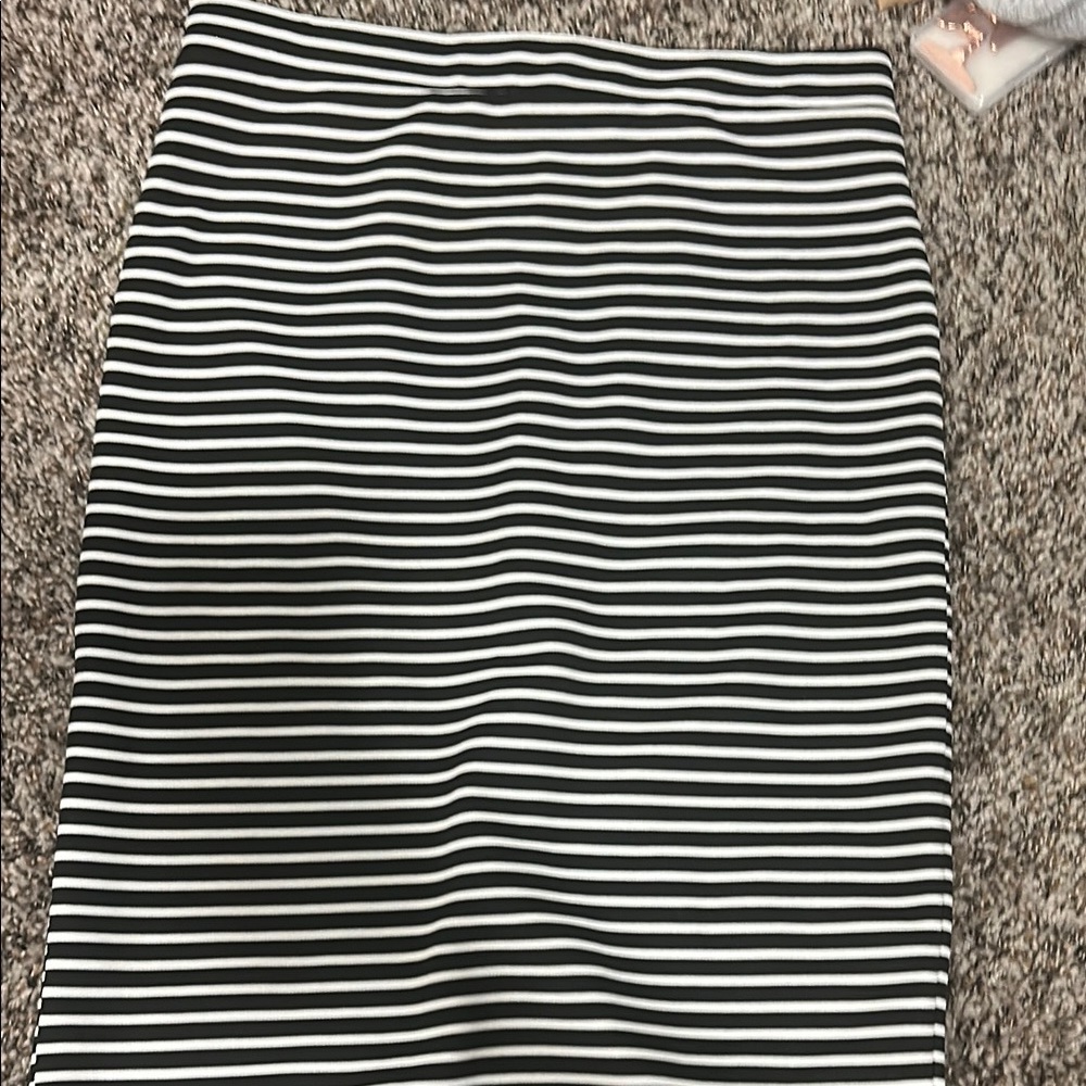 Black and White Striped Women's Skirt